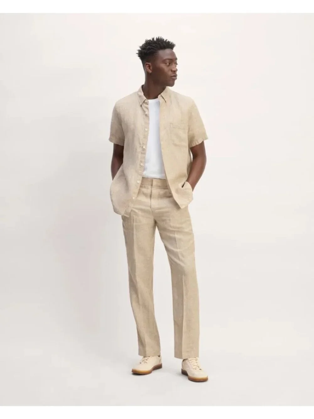 Everlane The Linen Trouser in cornstalk chambray 29x32 Mens Pants